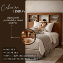 Ver imagem 3 de Cabeceira Lisboa com Prateleiras e Nicho Organizador P/ Cama Box Queen 160cm Quarto Casal:branco/rip