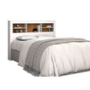 Ver imagem 4 de Cabeceira Lisboa com Prateleiras e Nicho Organizador P/ Cama Box Queen 160cm Quarto Casal:branco/rip