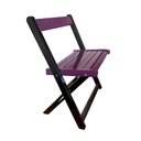 Ver imagem 3 de Mesa de Madeira Dobrável Preto 70x70 com 2 Cadeiras Dobráveis Roxo