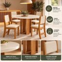Ver imagem 6 de Conjunto Mesa de Jantar 4 Cadeiras 90cm Tampo Redondo