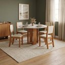 Ver imagem 1 de Conjunto Mesa de Jantar 4 Cadeiras 90cm Tampo Redondo