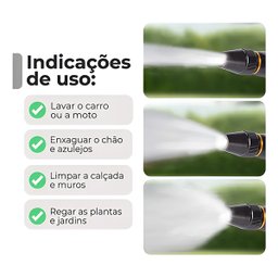 Bico de Manguera de Alumínio com Alta Pressão Anti Vazamento 3 Formas de Regulagem Lava Carros - 2