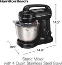 Ver imagem 7 de Hamilton Beach Stand Mixer, 4 Qt, 7 Velocidades, 300w, Preto