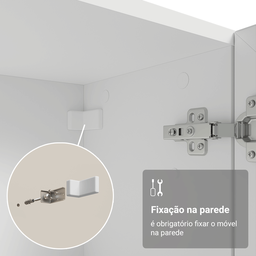 Cristaleira Suspensa 70 Cm 2 Portas de Vidro Vik Madesa - 11