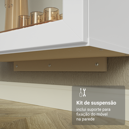 Cristaleira Suspensa 70 Cm 2 Portas de Vidro Vik Madesa - 9