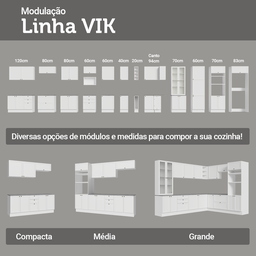 Cristaleira Suspensa 70 Cm 2 Portas de Vidro Vik Madesa - 3