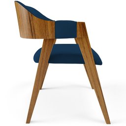 Cadeira para Sala de Jantar e Estar Living Estofada Suran L02 Suede Azul Marinho - Lyam Lyam Decor - 6