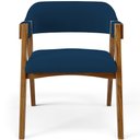 Ver imagem 3 de Cadeira para Sala de Jantar e Estar Living Estofada Suran L02 Suede Azul Marinho - Lyam Lyam Decor