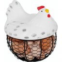 Ver imagem 1 de Cesto Galinha Porta Ovos Cerâmica Decorativo 12 Ovos Amarelo