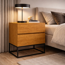 Ver imagem 7 de Kit 2 Mesas de Cabeceira para Quarto Casal Eros 45cm Base Ferro Estilo Moderno Pés Preto:off