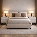 Ver imagem 1 de Kit 2 Mesas de Cabeceira para Quarto Casal Eros 45cm Base Ferro Estilo Moderno Pés Preto:off