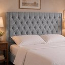 Ver imagem 1 de Cabeceira para Cama Box Queen 170cm Soft Linho Nobre Cinza - Sallar Home