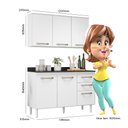 Ver imagem 3 de Armário Aéreo Mila 120 + Balcão para Pia Stella 118 cm com Tampo Branco