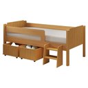 Ver imagem 3 de Cama Solteiro Quarto Bella com 2 Baús e Escada Nature Nature