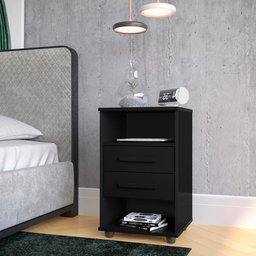 Mesa de Cabeceira Cielo Cor:preto - Mizza Decor - 2
