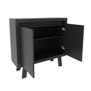 Ver imagem 3 de Balcão para Escritório 90cm com 2 Portas Amêndoa Tecnomobili Me4187 Cor: Preto