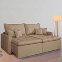 Ver imagem 2 de Sofa Retratil Boston 180cm Kc Rei de Casa Veludo Bege