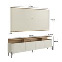 Ver imagem 3 de Rack com Painel para Sala 4 Portas 220cm Pés Metal 100% Mdf Cor:louro e Luna com Preto
