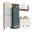 Ver imagem 3 de Kit de Cozinha Completo 230cm Vanessa 3 Peças Ajl Móveis:amêndoa Branco
