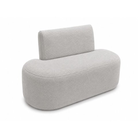 Sofá Fit 120cm 2 Lugares Moderno Sala Consultório:Cinza/Bouclé