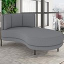 Ver imagem 2 de Chaise Longue Divã 164cm Braço Direito Logus D06 Bouclê Cinza - Mpozenato