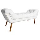 Ver imagem 2 de Recamier Calçadeira Estofado Sienna Casal 140 Cm Corano Branco - LM DECOR