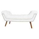 Ver imagem 1 de Recamier Calçadeira Estofado Sienna Casal 140 Cm Corano Branco - LM DECOR