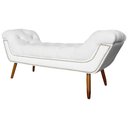 Ver imagem 3 de Recamier Calçadeira Estofado Sienna Casal 140 Cm Corano Branco - LM DECOR