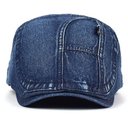 Ver imagem 2 de Boina Italiana Jeans Algodão de Jornaleiro Design Liso Ajustável Azul Escuro