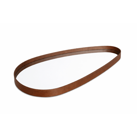 Bandeja Orgânica Grande 80cm em MDF com Espelho Scarlet Oona Castanho