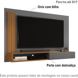 Painel Sala Tv até 50 Polegadas Manaus - Cores - Comprar Moveis em Casa: Onix / Nature - 2