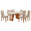 Ver imagem 2 de Mesa de Jantar Carolina 180cm Tampo MDF Vidro Canto Copo com 6 Cadeiras Carolina