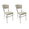Kit 2 Cadeiras Cozinha Reforço Cromada Assento Grosso Confortável Encosto Estofado Cor Prata - 1