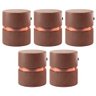 Kit 05 Puffs Bancos Decorativos Redondo Porto 49x43cm Corano Coffee - Desk Design - 1