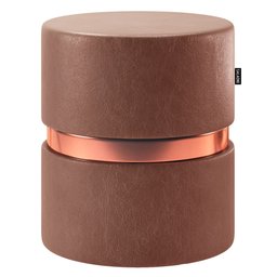 Kit 05 Puffs Bancos Decorativos Redondo Porto 49x43cm Corano Coffee - Desk Design - 3