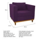 Ver imagem 5 de Kit Sofá 2 Lugares e 2 Poltronas Europa Suede Roxo Doce Sonho Móveis