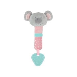 Mordedor com Chocalho Buzininha Buba Coala Rosa Brinquedos para Bebê Pelúcia