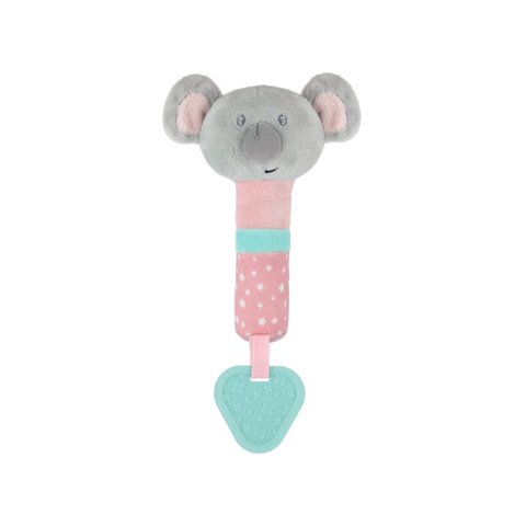 Mordedor com Chocalho Buzininha Buba Coala Rosa Brinquedos para Bebê Pelúcia