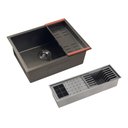 Ver imagem 1 de Cuba Gourmet Terena 58x45cm e Calha Waiana Embutida 60x19cm Aço Inox 304 - Preto