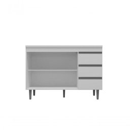 Balcão Gabinete para Pia Andreia sem Tampo 120cm 2 Portas 3 Gavetas Branco - 4
