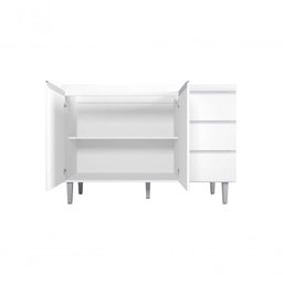 Balcão Gabinete para Pia Andreia sem Tampo 120cm 2 Portas 3 Gavetas Branco - 6