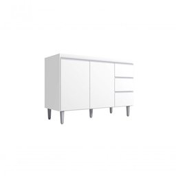 Balcão Gabinete para Pia Andreia sem Tampo 120cm 2 Portas 3 Gavetas Branco - 1