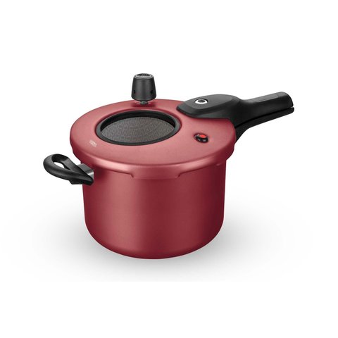 Panela de Pressão Antiaderente com Visor 4.5 L Mta Cereja