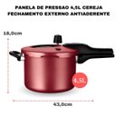 Ver imagem 6 de Panela de Pressão Antiaderente com Visor 4.5 L Mta Cereja
