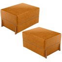 Ver imagem 1 de Kit 02 Puffs Decorativo Retangular para Sala de Estar Domus L02 Couríssimo Whisky - Lyam Decor