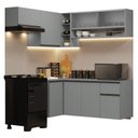 Ver imagem 2 de Armário de Cozinha Completa de Canto Suspenso 325cm Nice Madesa 01 Cinza