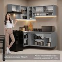 Ver imagem 5 de Armário de Cozinha Completa de Canto Suspenso 325cm Nice Madesa 01 Cinza