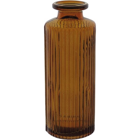 Vaso Decorativo Enfeite Casa Garrafa Home&co Vidro 13x5x5cm Âmbar