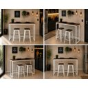 Ver imagem 4 de Mesa Jantar Aparador Bancada Alta Industrial 190x80cm Tampo Vermelho Pés Branco