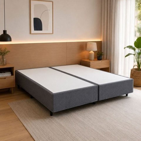 Base Box Desmontável King 193x203x39cm Yescasa Cinza